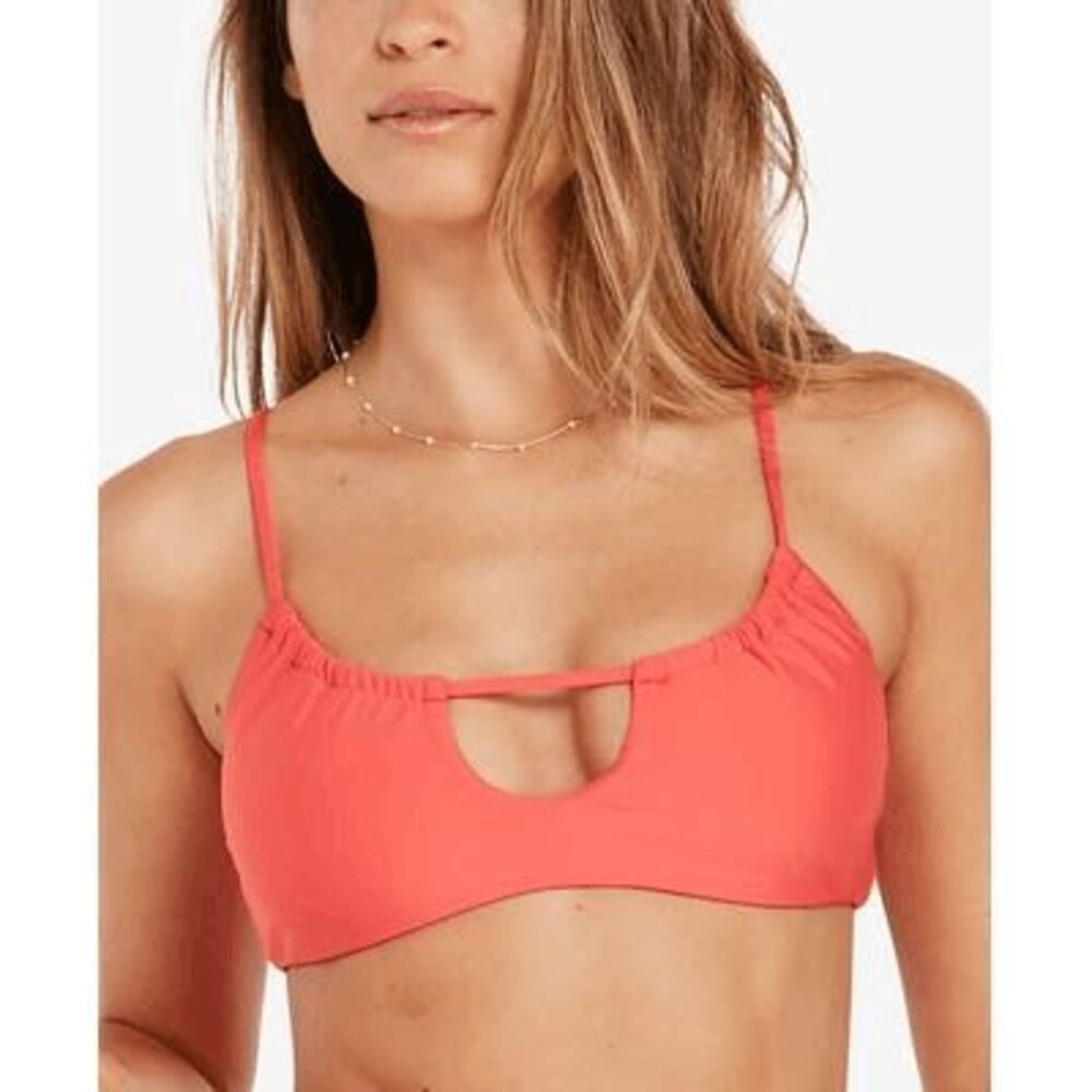 Volcom Juniors' Women's Simply Seamless Drawstring Swim Top - Pistol Punch S